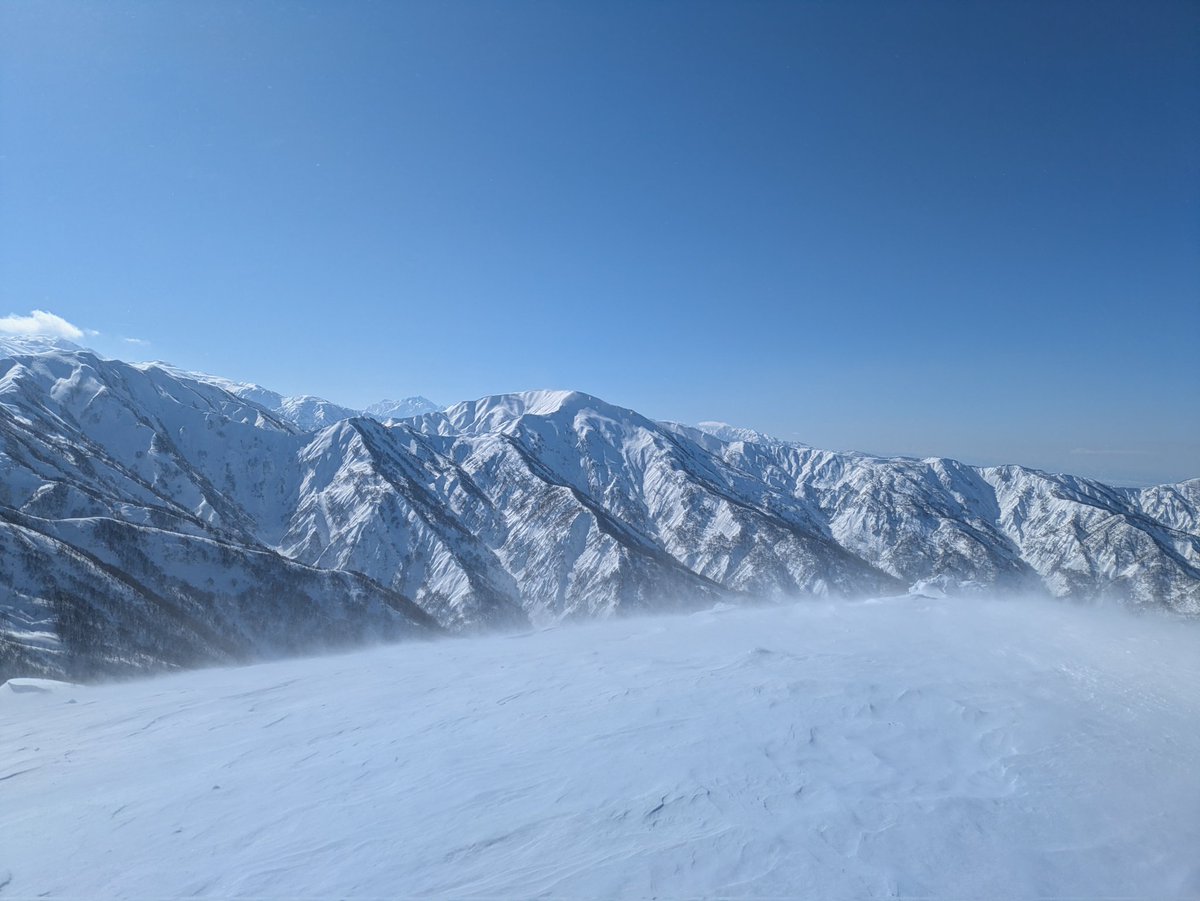 jump_trail's tweet photo. 久しぶりのお休みで白鳥山。朝日岳、白馬岳が素晴らしい。往復5時間半ぐらい、けっこう急登多かったけど、中腹より上は登りも下りもスキーが楽しめました。 https://t.co/x072HDCxXp