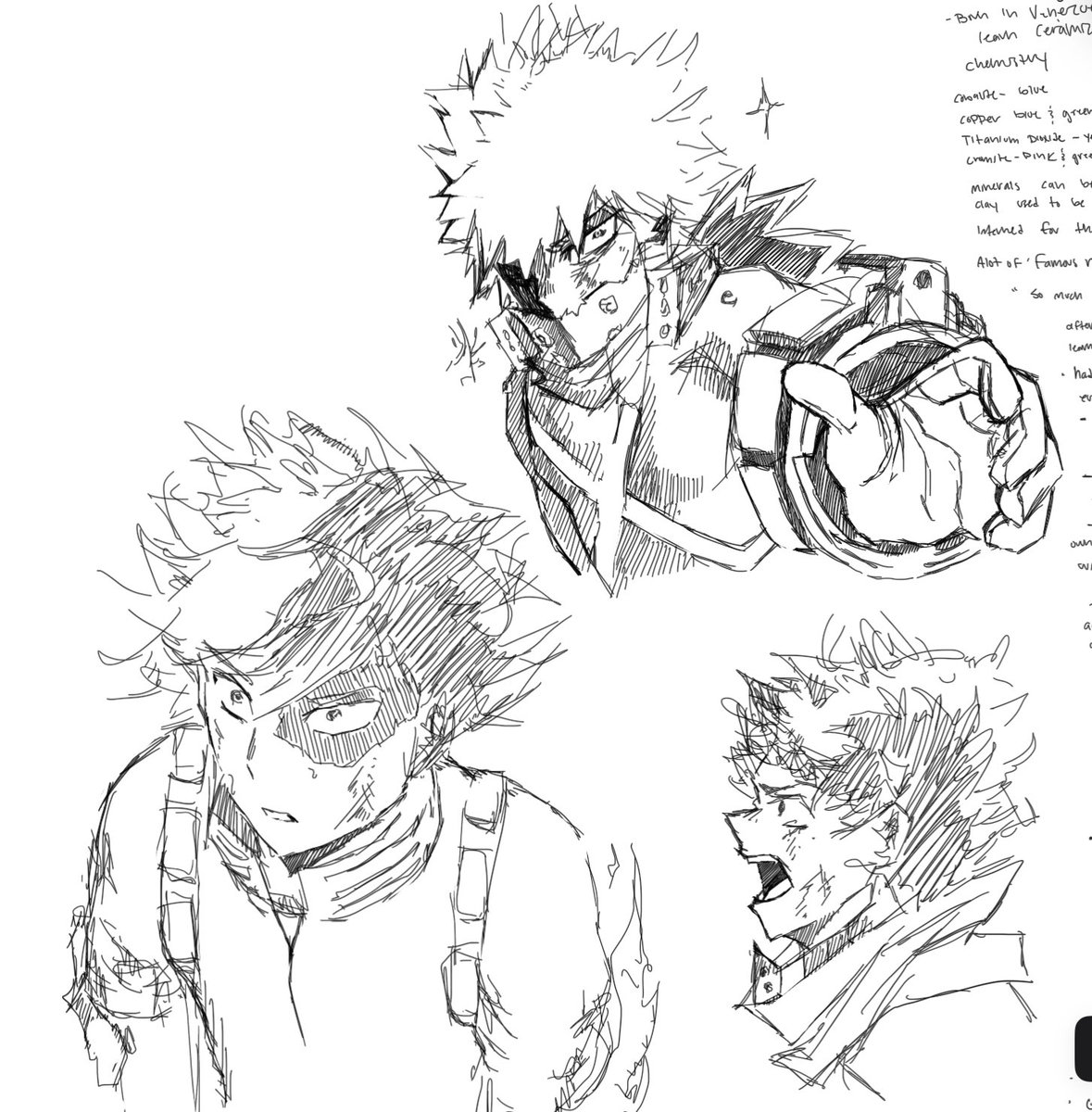 mha sketches i made in class earlier tdy…