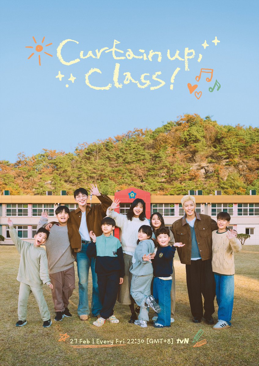 Actor Kim Tae-ri and Choi Hyun-wook turns into a drama club teacher at a rural elementary school. Together with the students, they will bring a heart-warming drama performance to viewers. 🎭⁣
⁣
#CurtainUpClass⁣
Premieres 27 Feb | Every Fri22:30 (GMT+8)⁣
⁣
#tvNAsia
