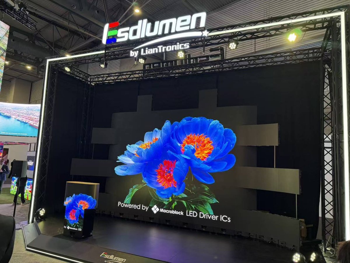 EsdlumenLED's tweet photo. Great energy on Day 1 at ISE2026, our booth has been buzzing with visitors all day. 👏

Special thanks to Macroblock Inc. for the strong support behind our showcase.

#ISE2026 #ISEBarcelona #ProAV #LEDdisplay #DisplayTechnology #AVIndustry #Esdlumen #LianTronics https://t.co/FpwASYE5cl