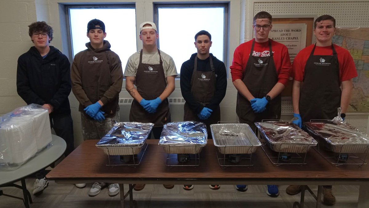 <a href="/FeedingBroncos/">FeedingBroncos</a> thanks our WMU students from Pi Kappa Alpha (Pikes Fraternity) and Air Force ROTC for volunteering to serve our free orange chicken dinner on Monday at our Kanley Chapel meal site. We ran out of food due to a high turnout of hungry Broncos.