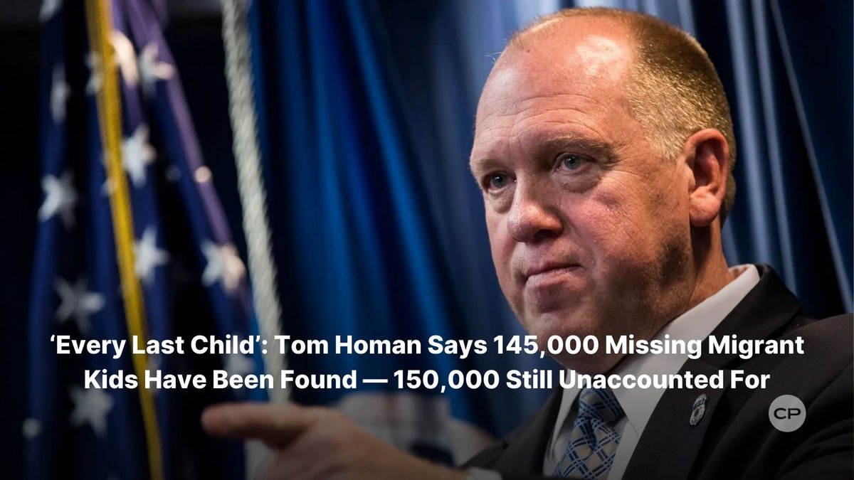 ChristianPost's tweet image. Tom Homan says ICE, FBI and HHS have now located more than 145,000 of 300,000+ unaccompanied minors the Biden administration “lost track of” after placing them with unvetted sponsors.
#TomHoman #MissingKids #BorderCrisis #ChildTrafficking #Immigration
🔗 dlvr.it/TQlCk8