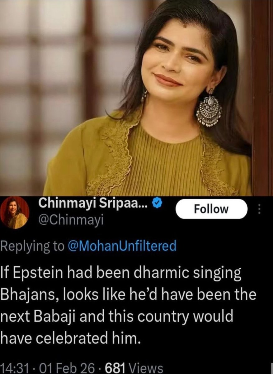 RadharamnDas's tweet photo. Epstein has absolutely nothing to do with Sanatan Dharma. Yet instead of confronting the moral decay that produces predators like #Epstein, she chooses to viciously attack Sanatan Dharma with shameless hypocrisy and intellectual dishonesty. Rice bag in a nutshell 👇 https://t.co/JtLdPUWq2Y