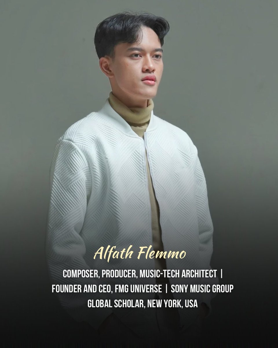 ✨ Alfath Flemmo | 22 Tahun — Founder &amp; CEO FMG Universe <a href="/FlemmoMusic/">Flemmo Music Global (FMG) Publishing</a> | Musisi &amp; Komposer Gen Z | Sony Music Group Global Scholar @SonyMusic 🌍🎶 Membangun ekosistem musik, teknologi, AI-driven TuneXpert DAW-AI, produser global, debut single “Let’s See” &amp; “Slow Motion” (2026).