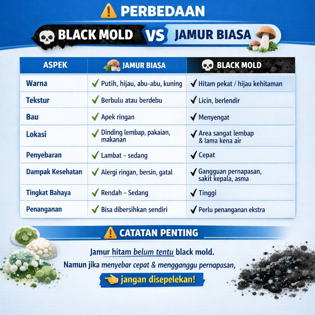 Khanzamedia26's tweet image. BAHAYA BLACKMOLD 😱
Bukan jamur biasa dan bahaya untuk kesehatan! 
Biasanya muncul di area lembab dan sering muncul di area bekas banjir. 

Yuk basmi blackmold sampe ke akarnya dengan ini👇
s.shopee.co.id/8Kjmmk20FJ

#BlackMold
#RumahSehat
#TipsRumah
#InfoKesehatan
#EdukasiRumah