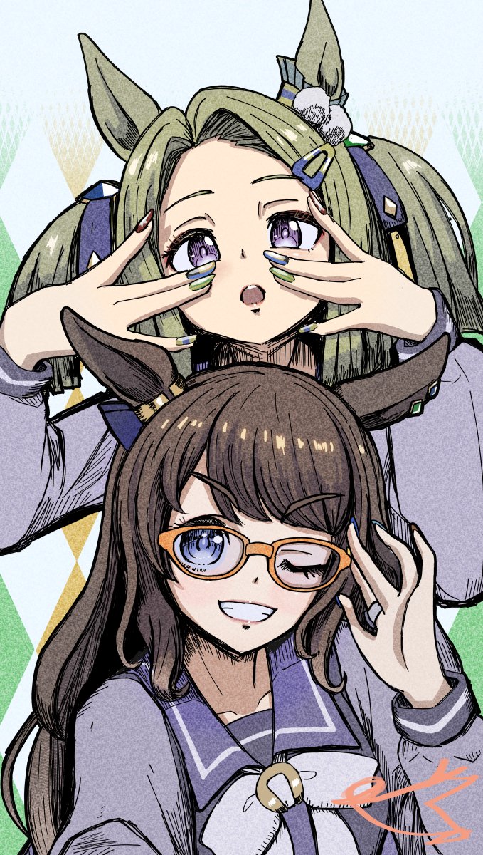 トーセンジョーダン 「トーセンジョーダン&エアメサイア誕生日おめでとうございます!(再掲)」|立之華フルトリ@6/28(日) URC03 4枠19番のイラスト