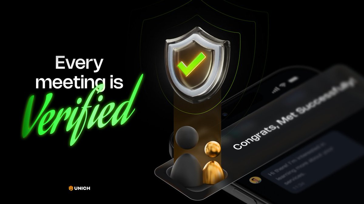 Every meeting on Unich Network is verified.

When two people decide to meet offline, both sides confirm that the meeting actually happened.

This confirmation uses location verification provided by a trusted third-party partner.

Unich Network is open to everyone - except bots.