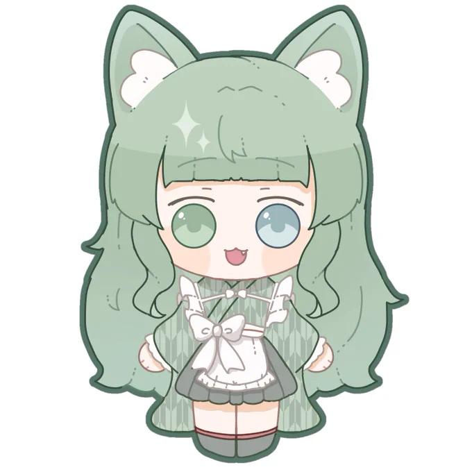 ハイライトと影入れるともっと可愛い…一旦これが絵柄の完成系かな