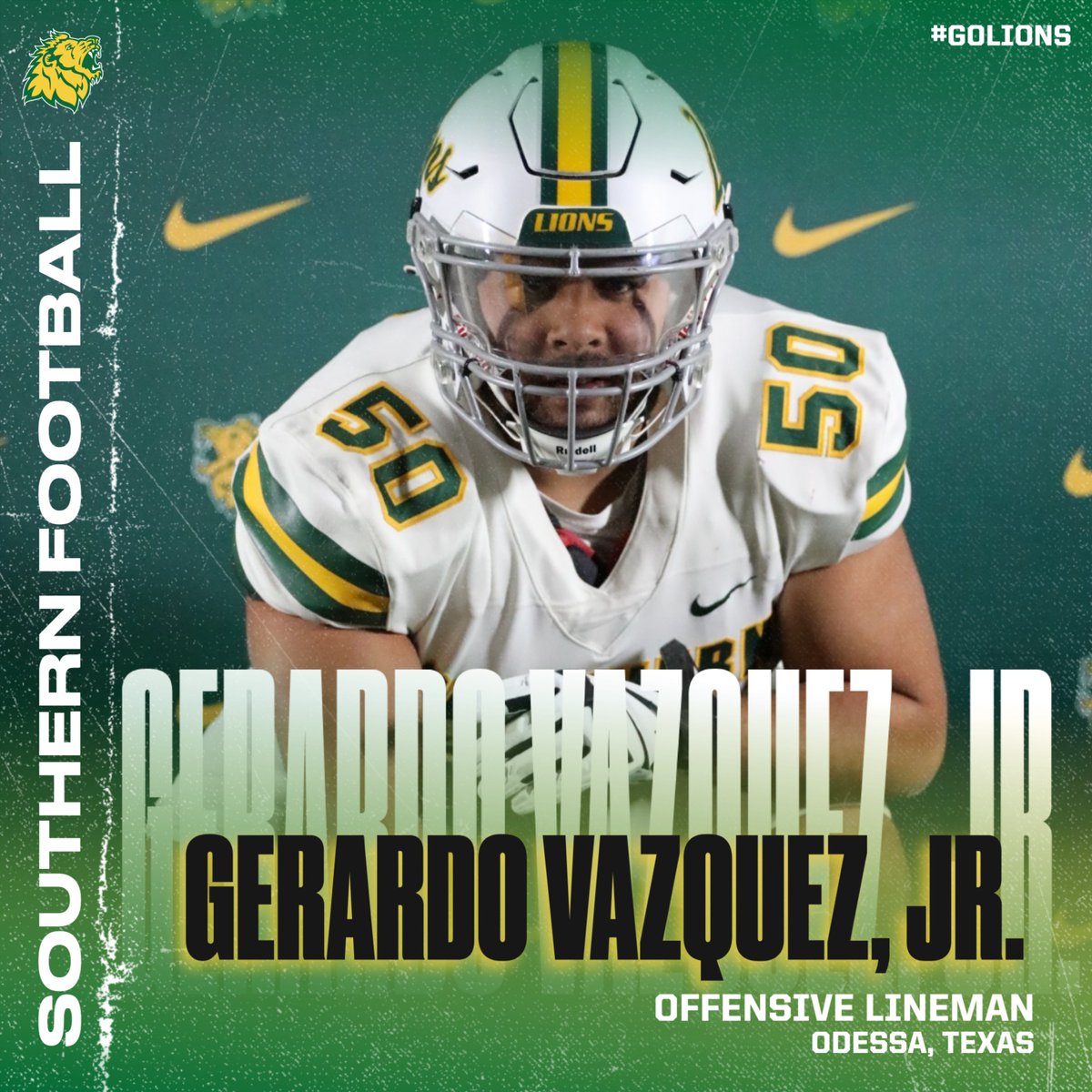 MOSOFootball's tweet photo. Officially a Lion!! 

Welcome to MSSU, Gerardo Vasquez!! 

@GVJ520 🦁🏈 https://t.co/cUaODvDUp3
