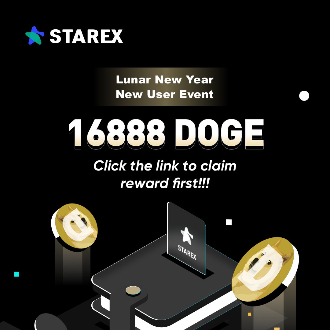 🧧16888 $DOGE - #StarEx Chinese New Year New User Registration Event🧨
1️⃣⚠️Share 16888 #DOGE to sign up
h5-weal.stclass.cc/redPacket?lang…
2️⃣🎊Recharge &amp; Trade to Win 1,000 USDT
support.starex.biz/en/helpCenter/…
3️⃣📷Share on X &amp; Win Rewards
support.starex.biz/en/helpCenter/…
#BTC #Crypto #Giveaway #Airdrop