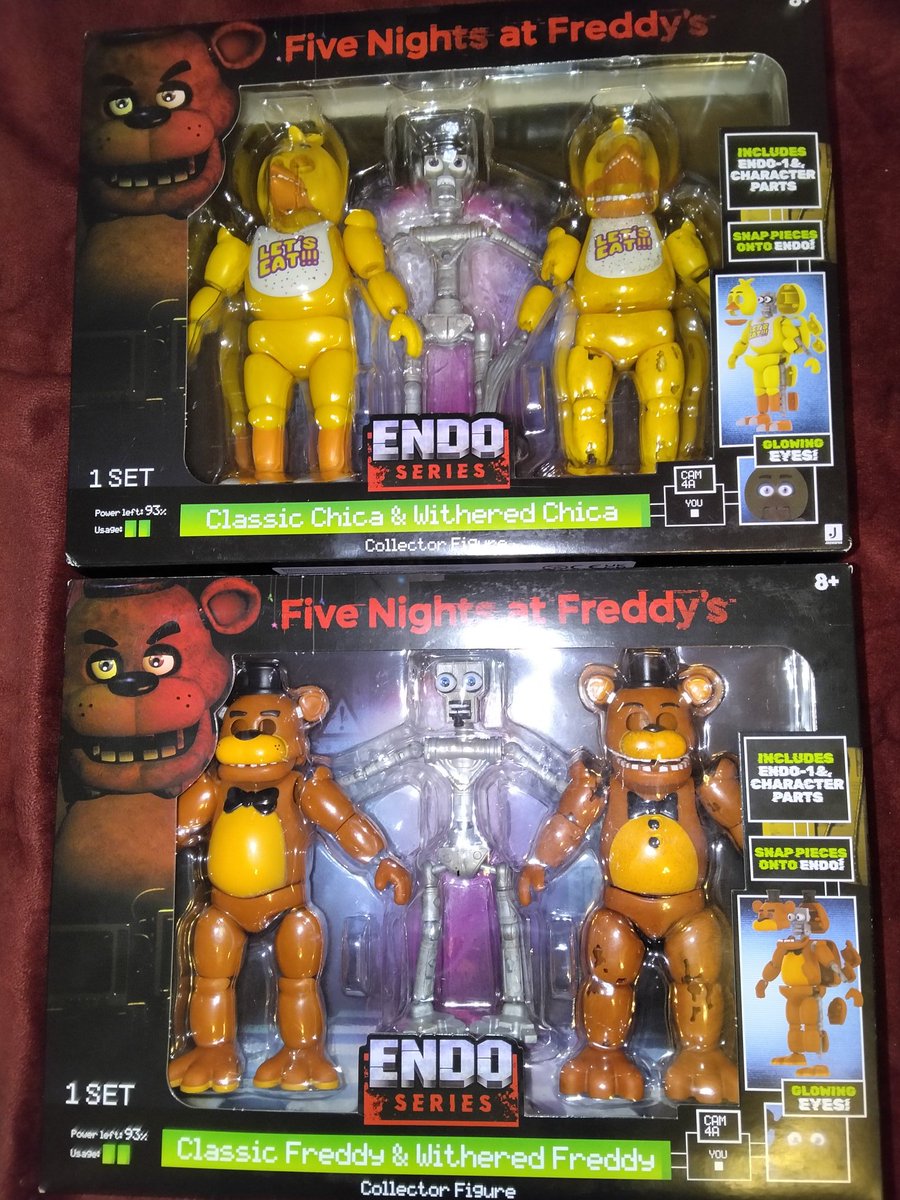 I got the Endo series of Chica &amp; Freddy Fazbear