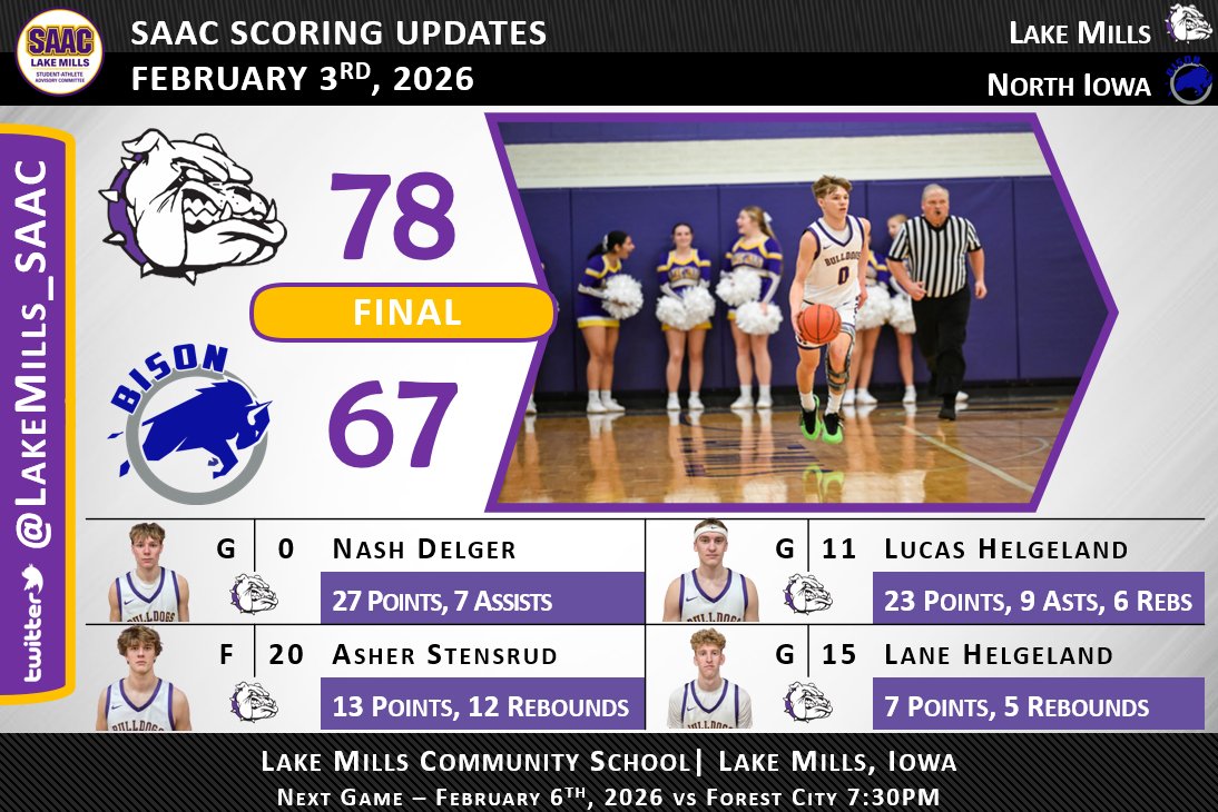 Lake Mills (IA) SAAC tweet media