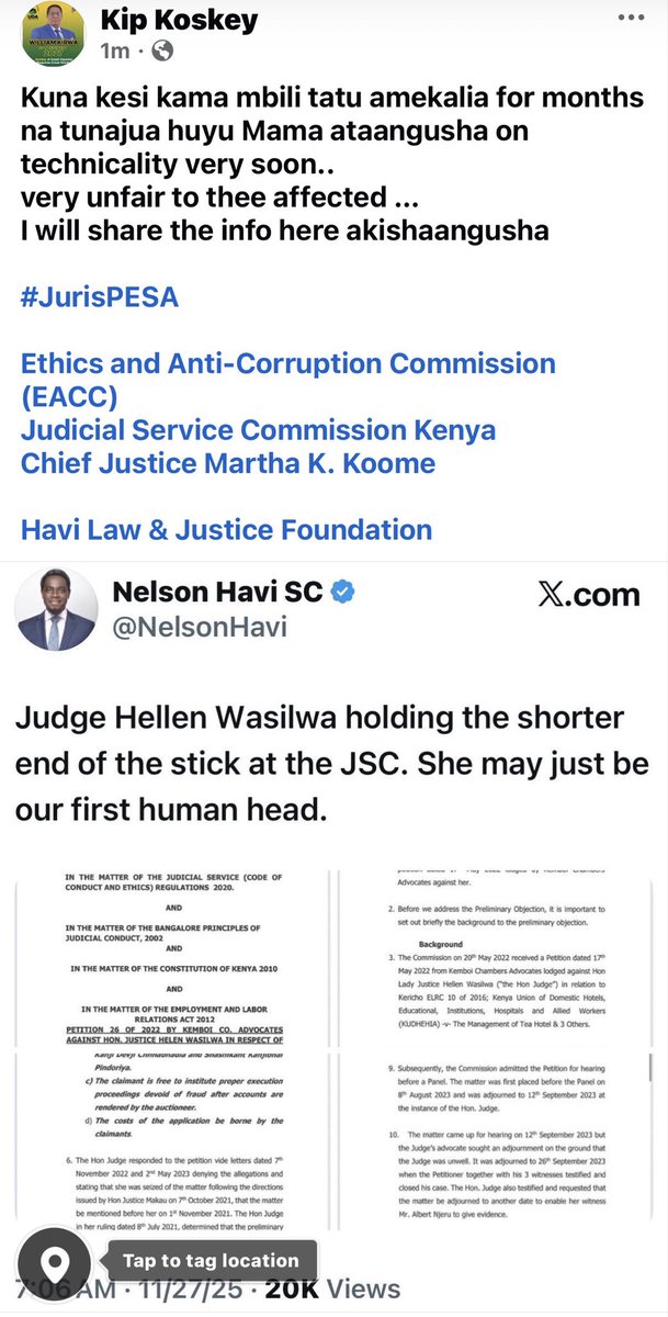 bkkoskey's tweet photo. @HellenWasilwa 
@NelsonHavi 
@CJMarthaKoome 
@jsckenya 
@THE_SCOK 
@ORSCOK 

#jurispesa 
@OkiyaOmtatah https://t.co/zBW7wzXwX8