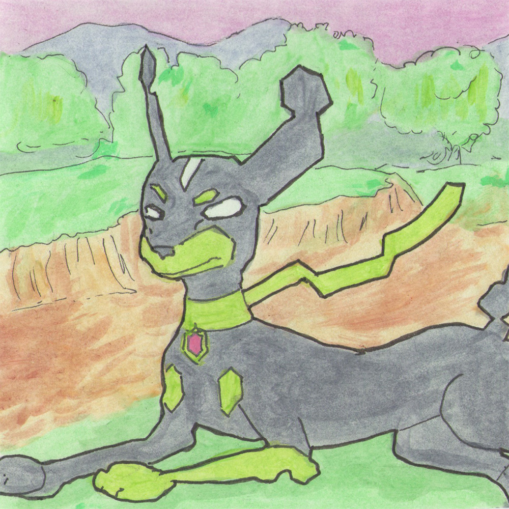 chihuahuapunk's tweet photo. #creatuanary 25: #zygarde 🐾 #pokemonfanart #creatuanary2026 #traditionalillustration https://t.co/Xzm2IBOuUH