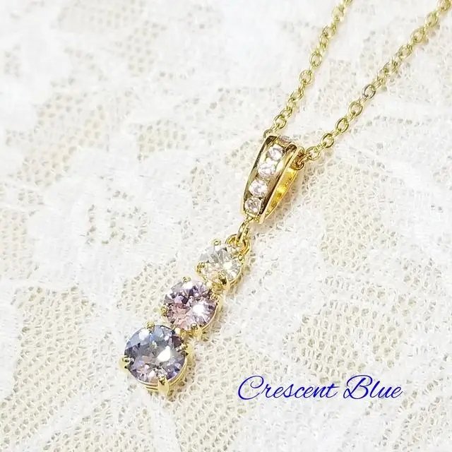 Moonlight Serenade 🌙　トリロジーネックレス　新色✨プロヴァンスラベンダームーンライト #minne 
minne.com/items/44636358
