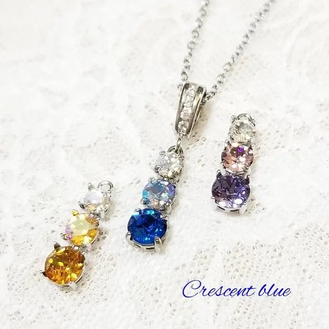 Moonlight Serenade🌙トリロジーネックレス誕生石カラー #minne 
minne.com/items/44325984