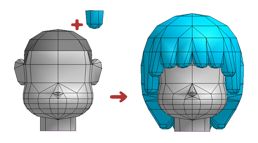 gametkappli's tweet photo. ボウズ顔に、少し丸めの立方体をつけて髪にしてみた。#3DCG #ローポリ https://t.co/Hr13cHakKO