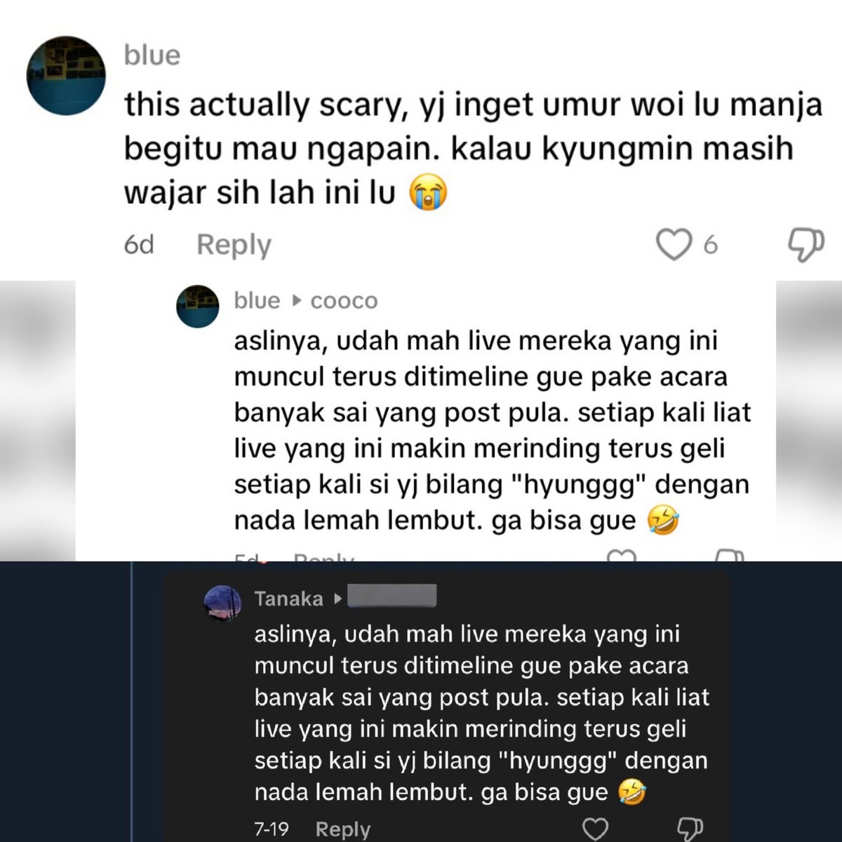 jaebaerry's tweet photo. 42, please help rnb this account @/tanakakun015 on tiktok. They repeatedly leave hate comments toward YJ and spread false information about T-W-S. This behavior is harmful, misleading, and should not be tolerated. https://t.co/54Ca6dgKo9