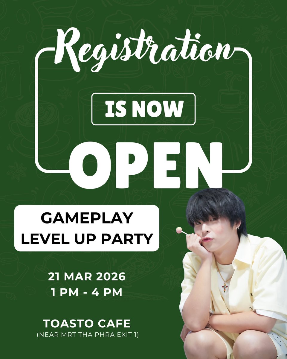 [🐰 #GameplayLevelUpParty 🎂]

📆 Event Date : 21 Mar 2026
📍 Place : Toasto Cafe 

Registration Link 🔗 forms.gle/7bxuLvKCk5qd4e…

📪 Registration Closed : 15 Feb 2026 at 11.59 PM
📋 Participants Announcement : 16 Feb 2026 at 08.00 PM
🐰 Participants : 40 people 

#GameplayRB