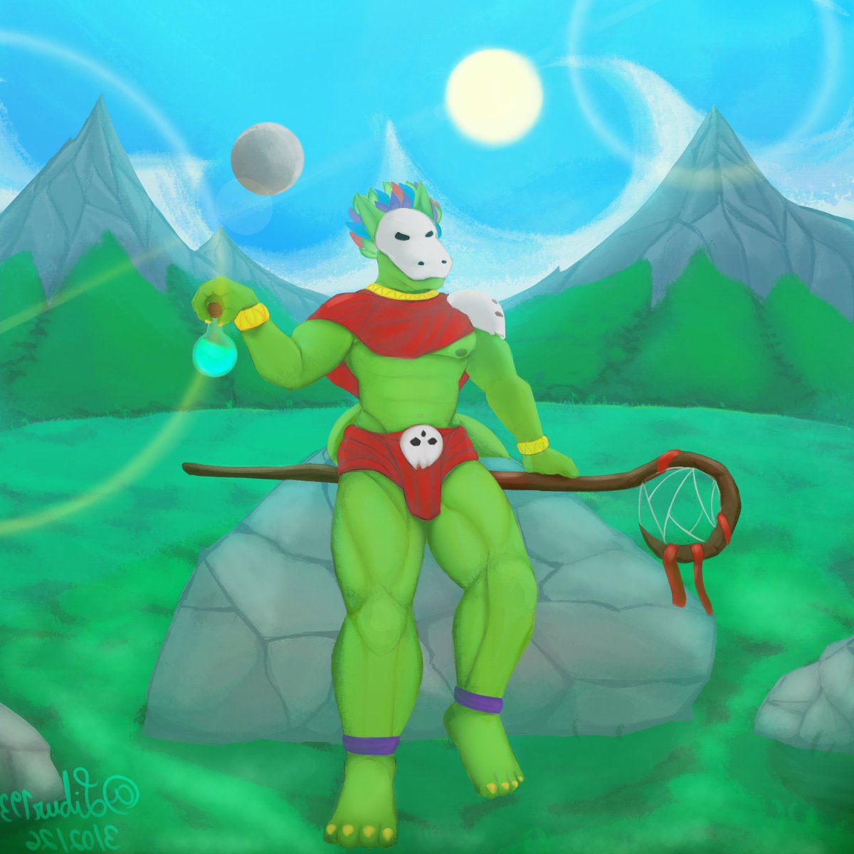 Libur193's tweet photo. Dibujo del tan querido witch doctor de terraria, hecho durante el día de hoy, feliz con el resultado .

#DigitalArt, #ArtistOnTwitter, #ArtShare, #Drawing, #Illustration y #DigitalPainting #Terraria  #furry #furryartwork  #WitchDoctor  #bara https://t.co/5F9DZj6RhK