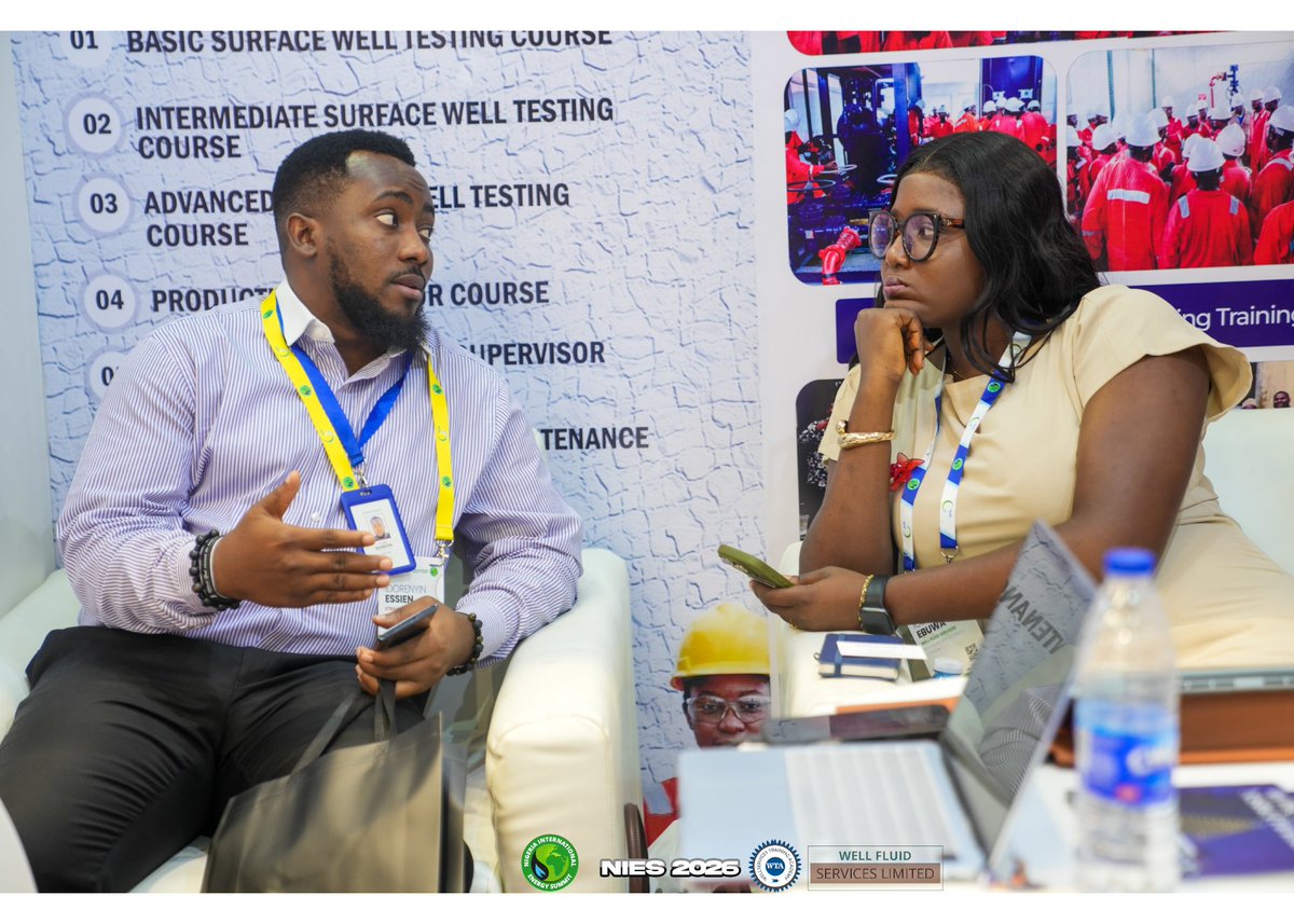 WellFluid's tweet photo. The energy is at an all-time high for @EnergySummitNGR  2026 Day 2! 
We had a busy day at the Wellfluid Services Limited booth! From discussing sub-surface excellence to regional oil and gas technical training.
See you on the exhibition floor!
#WellfluidLive #NIES2026 https://t.co/ZmFnGJV8Xo
