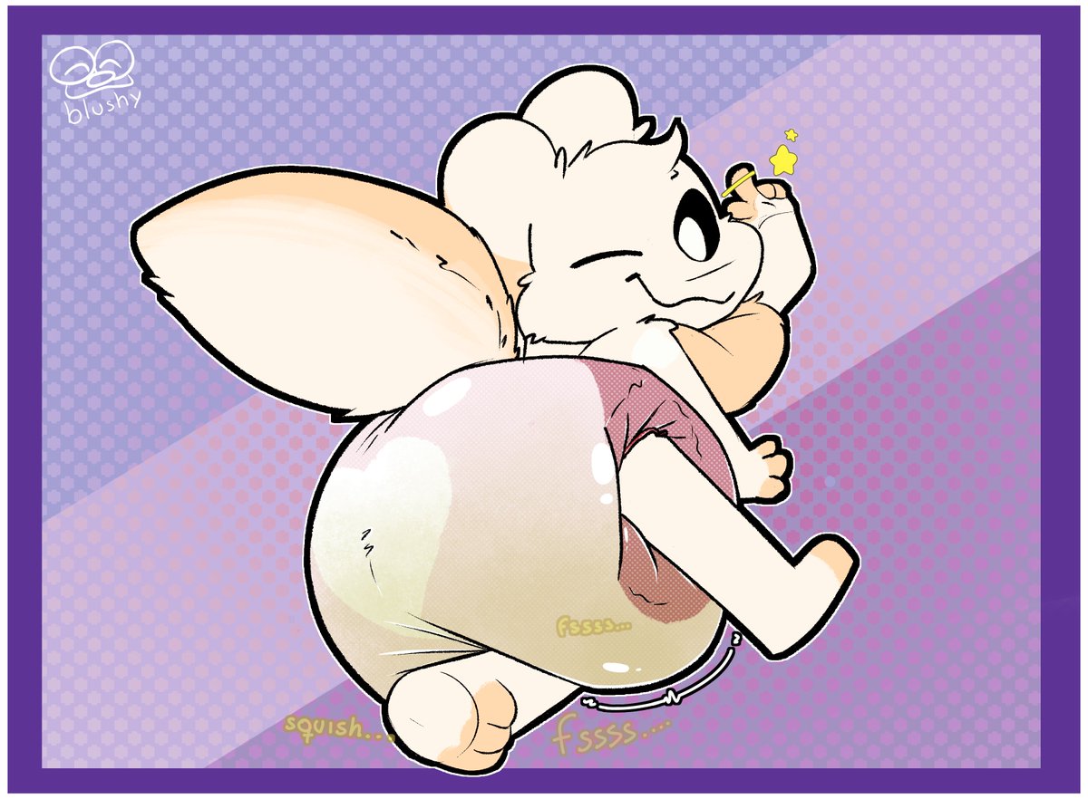 This fluffy boy loves having his big, pink diapers wet. Come and give him a big sniff 
a big, warm, soggy diaper......... 
Flat color comm <a href="/SoggyFluffBoy/">Soggy Moff!!1!</a>