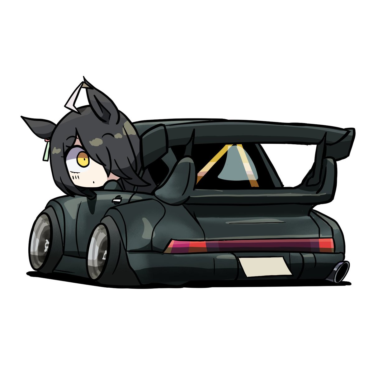 notnoe_'s tweet image. Manhattan Cafe &amp;amp; Porsche 911 #ウマ娘