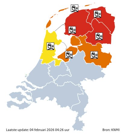 Code rood voor gladheid in Groningen, Friesland en Drenthe. Ga in deze regio's woensdagochtend niet de weg op. Volg actuele waarschuwingen via de KNMI-app of op de site van het KNMI: knmi.nl/over-het-knmi/…