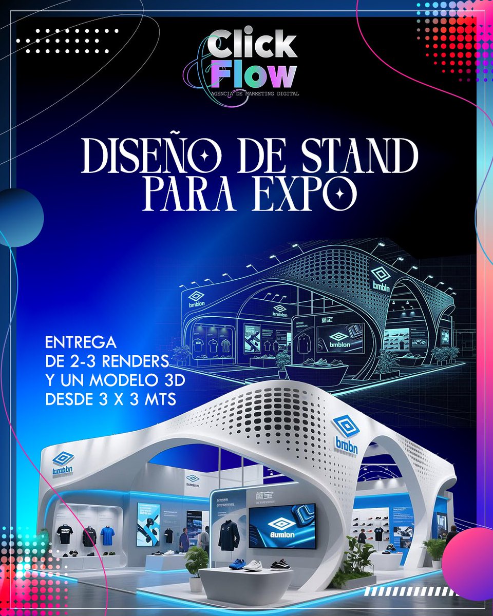 clickandflow's tweet image. Tu marca no vino a pasear, vino a destacar. Diseñamos stands para expo desde 3×3 mts que atraen miradas, generan tráfico y venden sin decir “oferta”.

Porque en una expo tienes segundos para llamar la atención…
y nosotros nos encargamos de que esos segundos jueguen a tu favor.