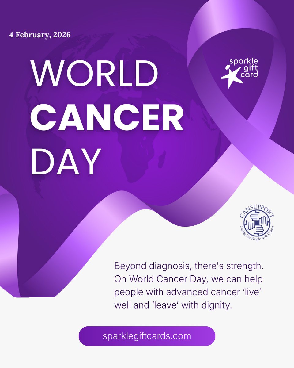 SparkleGiftCard's tweet photo. **Beyond diagnosis, there’s strength. 💪🎗️
This #WorldCancerDay, Sparkle Gift Card with NGO partner @Cansupport supports those battling advanced cancer - helping them live well and leave with dignity. 🤝💙
Join us. Make an impact: https://t.co/AEYsOi5z5G
#GiftASparkle 💖 https://t.co/rvhEbfB1rc