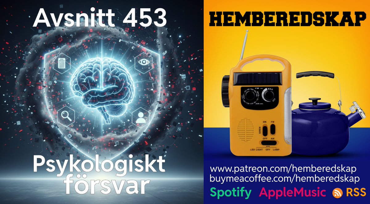 hemberedskap.libsyn.com/453-psykologis… Informationskriget i vårt informationssamhälle är större än någonsin. Nästan alla svenskar använder Internet dagligen och förmågan att hantera och motstå desinformation och informationspåverkan är en viktig grund i vårt totalförsvar. #hemberedskap