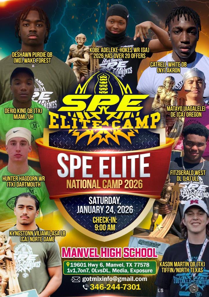 Thank you to <a href="/gotmix/">GotMixTV.com</a> for the camp invite  
<a href="/brandontaute/">Coach Taute</a> <a href="/NHSWildcatFB/">Neosho Football</a>  
<a href="/CSAPrepStar/">PREPSTAR</a> <a href="/COACHMAC515/">Jeff Macdonald</a>