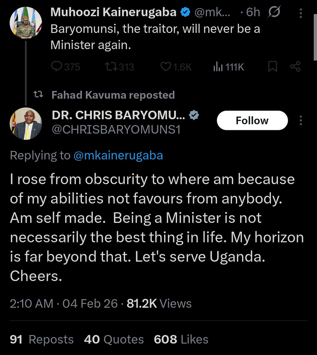 What a mature response from Dr. Chris, the response clearly distinguishes a PhD holder and a ......😂🙌