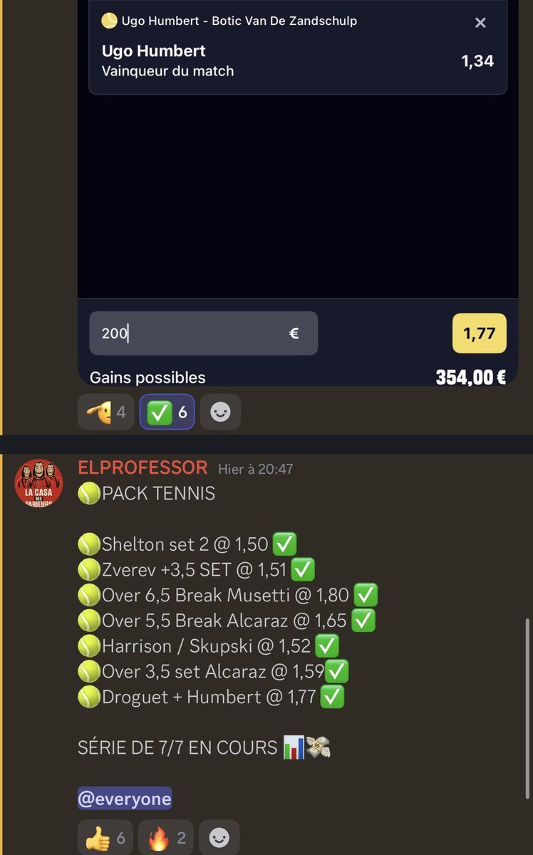 … 💸 ? 

🎾SÉRIE EN COURS DE 7/7 

RT + LIKES ce tweet si tu veux la TOP CONFIANCE 🎾 dans tes DM 🔖

🚂Allons chercher ce 8/8 💸💸

#TeamParieur #Parionssport #Gambling𝕏