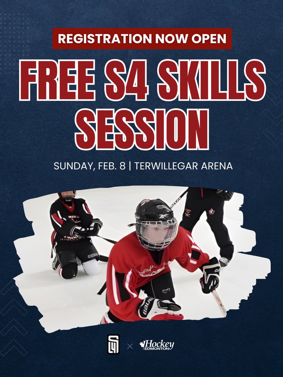 playhockeyedm's tweet photo. Don’t miss your final chance this season to hit the ice with the team at @serdachnyhockey. These FREE S4 Skills sessions are built to challenge players, build confidence, and elevate performance as we head toward playoffs.

REGISTER | https://t.co/SA1YWyOWOw https://t.co/37t7sHTXWA