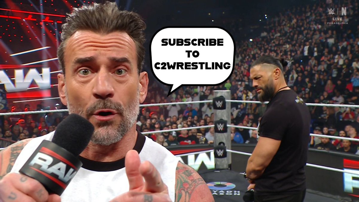 C2Wrestling_'s tweet photo. This was EASILY the best part of CM Punk's promo to Roman Reigns on Raw

@WWE #WWERaw https://t.co/dRQ63VHWfx