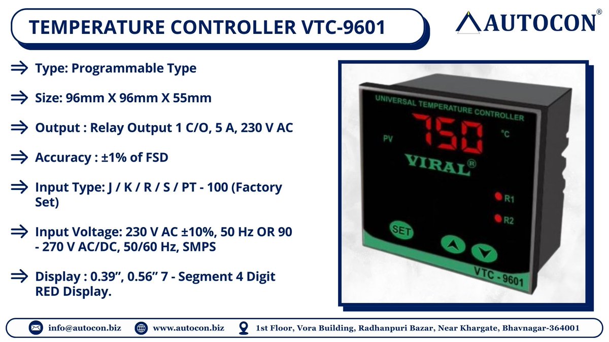 Autocon_Inst's tweet photo. Temperature Controller VTC-9601
For more inquiry : https://t.co/exTHmtkzYX
#autocon #ecommerce #controller #TemperatureController https://t.co/gn6KD9tIZM