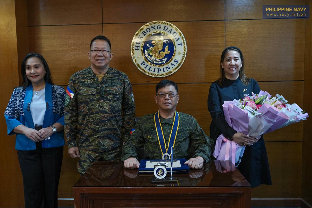 Philippine_Navy's tweet photo. EXIT CALL | The Flag Officer In Command, Philippine Navy, Vice Admiral Jose Ma Ambrosio Q Ezpeleta PN welcomed the Commander of the Procurement Service, AFP, Brigadier General George P Cabreros PA during an exit call on February 03, 2026 at the Navy Headquarters, Manila.

The Exit Call provided an opportunity to recognize Brigadier General Cabreros’ contributions to the Philippine Navy as he prepares to formally retire from active military service this February.

Photo credits: PO3 Penolio PN & SN1 Dandolit PN/NPAO

Philippine Navy: Addressing Challenges, Promoting Regional Stability, and Strengthening Maritime Security

#ProtectingtheSeasSecuringOurFuture
#ModernMultiDomainSelfReliantCrediblePartner
#OneAFPOnePhilippines
#StrongAFPStrongPhilippines