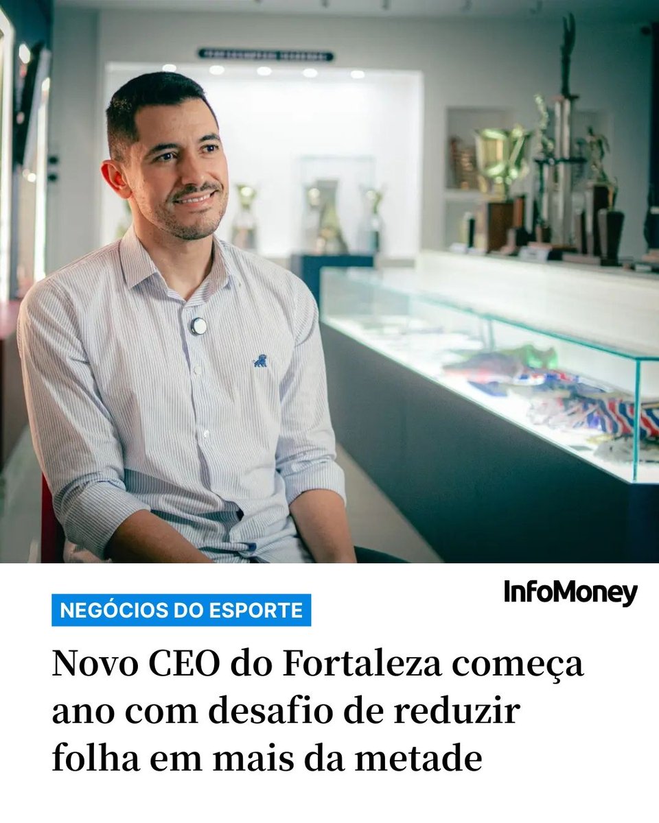 infomoney's tweet photo. NEGÓCIOS DO ESPORTE

O Fortaleza começou a temporada de 2026 com mudanças importantes fora de campo. Em janeiro, Pedro Martins assumiu como novo CEO do Fortaleza EC SAF, substituindo Marcelo Paz, que deixou o clube após acerto com o Corinthians. A nova gestão chega em um momento decisivo, marcado pela necessidade de reorganização administrativa e esportiva após o rebaixamento para a Série B.

O principal foco agora é o ajuste financeiro. A diretoria iniciou um forte corte de custos, especialmente no futebol, com a meta de reduzir a folha salarial de cerca de R$ 12 milhões para aproximadamente R$ 5 milhões por mês. Para isso, o clube promove uma reformulação profunda no elenco: dos quase 40 jogadores do grupo principal, 15 já deixaram o clube, em um movimento para adequar as despesas à nova realidade.

Leia no Infomoney.
Foto: Mateus Lotif/Divulgação
#Esportes #Fortaleza #NegóciosdoEsporte