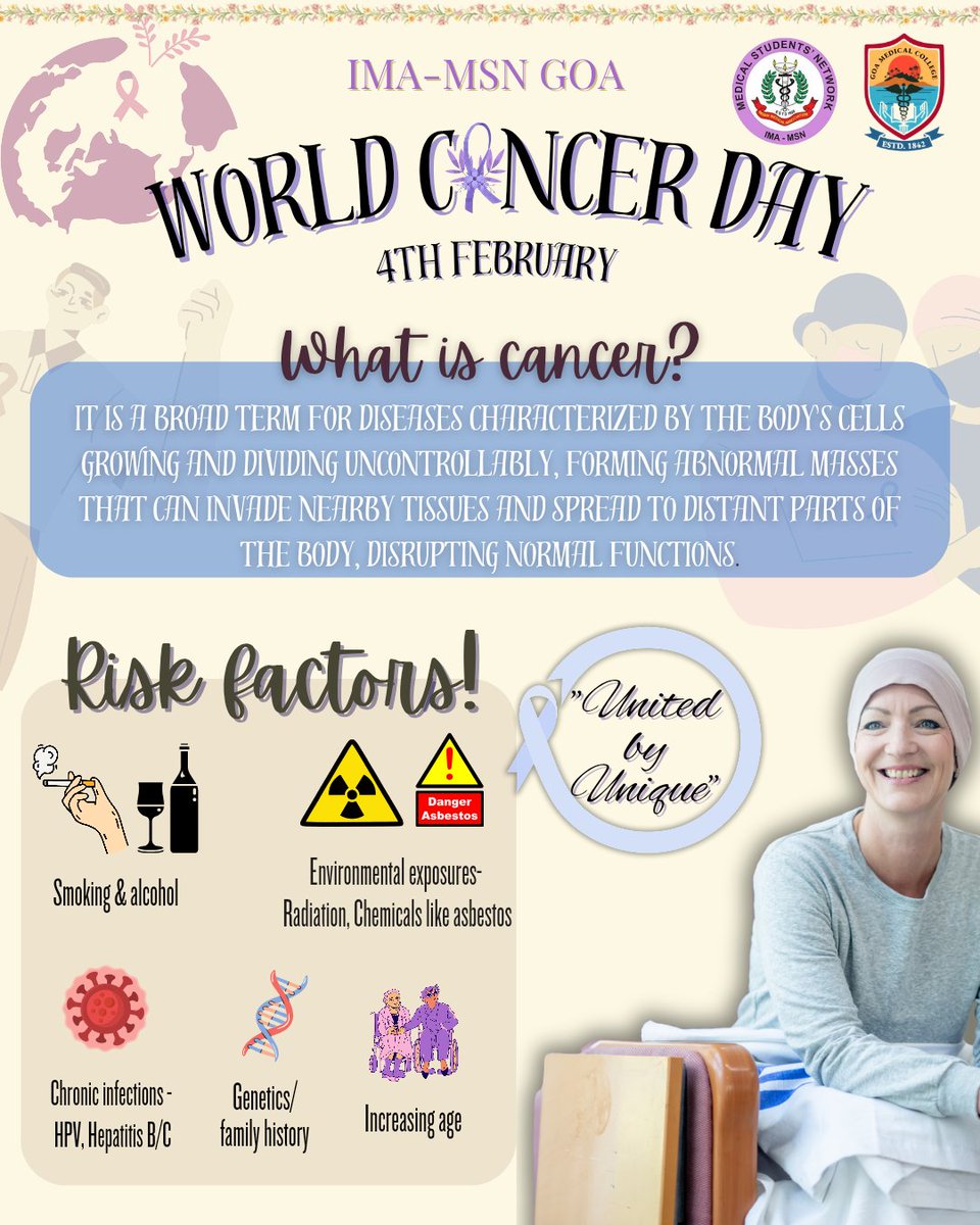 MsnGoa's tweet photo. World Cancer Day 

04 February 2026

Every journey is unique and yet we are united in the fight 🎗️
Early detection and lifestyle changes can save millions of lives awareness is our strongest tool 
Let’s advocate for people-centered care and respect every individuals needs ❤️ https://t.co/4GV3udT3ZD