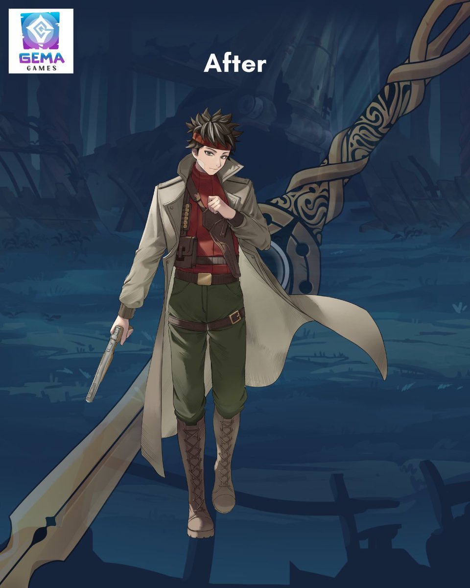 Meet Arios, our male main character, refreshed based on early feedback ✨

Check out the before vs after 👀
Which one do you prefer? 💬

#gamedev #indiedev #characterdesign #beforeafter 🎮