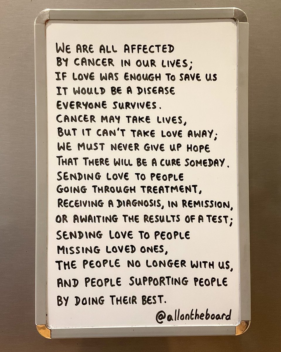 Sending love to everyone in the world affected by cancer…which is all of us. We are all in this together. 

#WorldCancerDay #Cancer