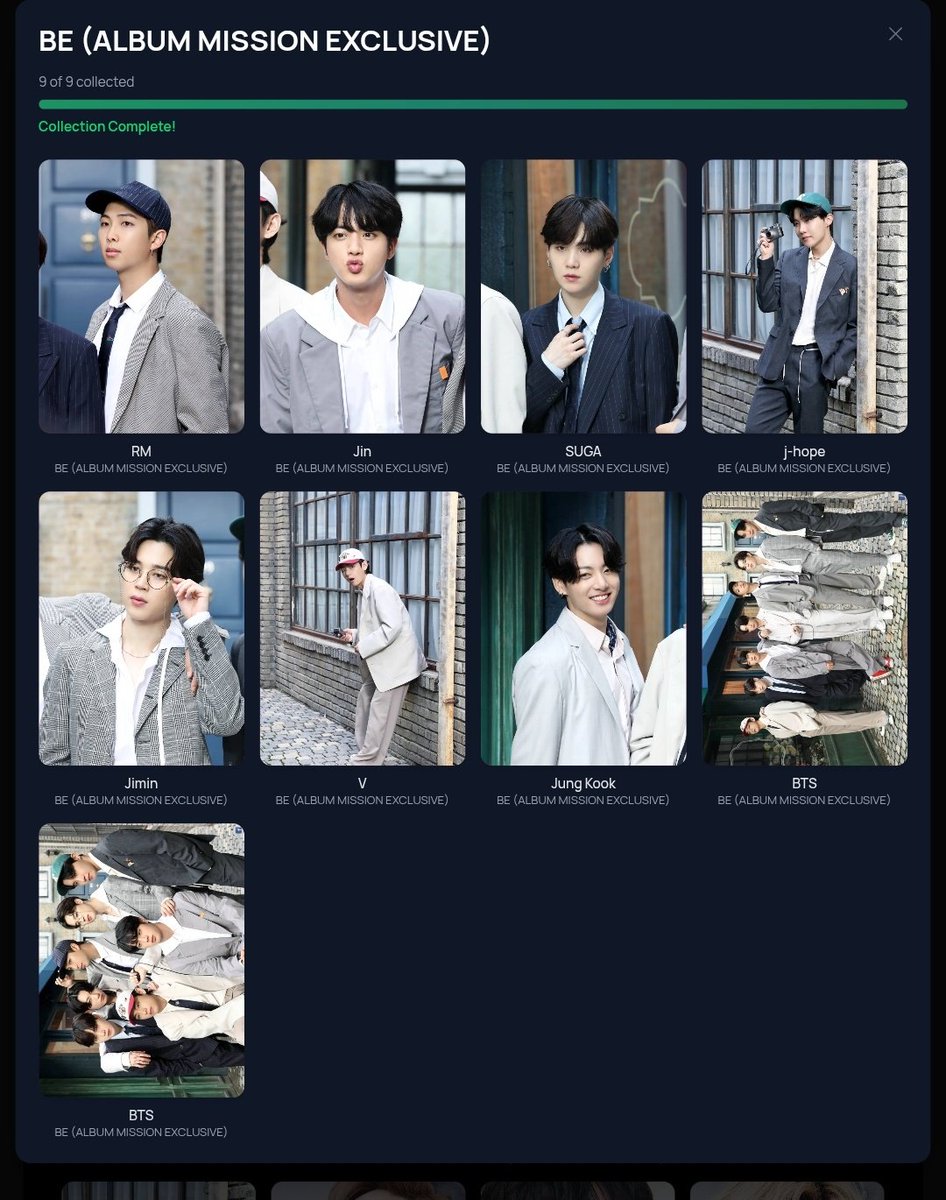 Jaaziii's tweet photo. N°56 Echo ✅️
N°57 War Of Hormone ( Dark &amp; Wild Album Mission) ✅️
N°58 Black Swan (Map Of The Soul: 7 Album Mission) ✅️
N°59 BE (Album Mission Exclusive) ✅️

Album Mission 4/15

#bcdtrade #bcdtrading #bcd_trade https://t.co/GgAA2ep0xt