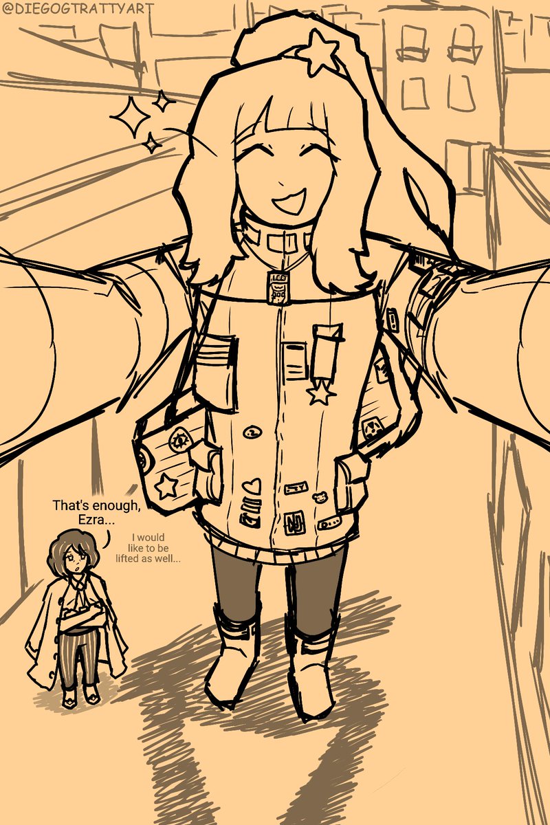 Moses mentioned they were in a rush, but I'm not sure Ezra will stop getting distracted, given her current state.

This duo has been on the mind recently, figured I'd draw them for the time being!

#limbuscompany #distortiondetective