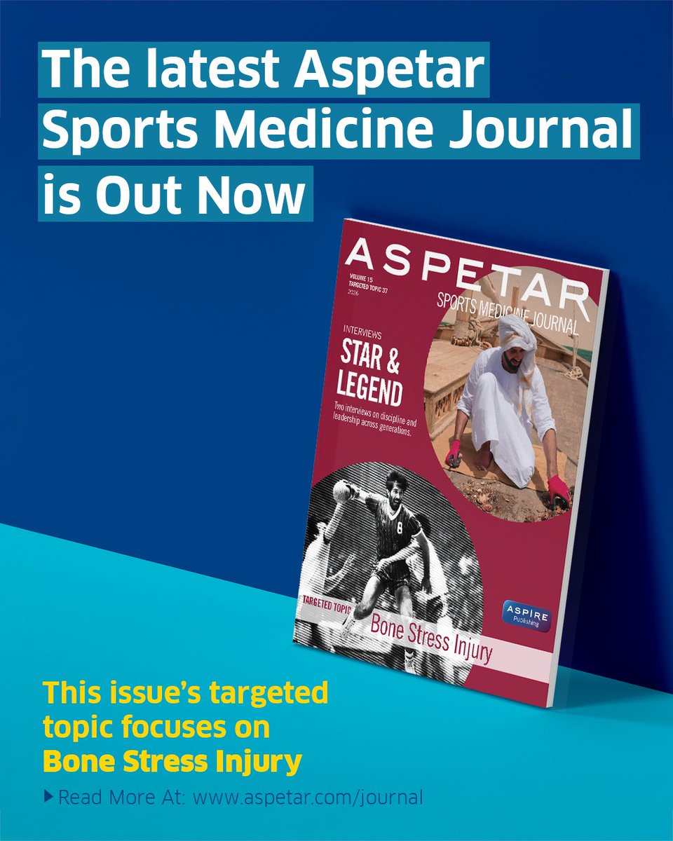 Aspetar's tweet photo. 🆕 The latest Aspetar Sports Medicine Journal is out now.

🎯“Targeted Topic: Bone Stress Injury”🎯

✍️ special issue explores bone stress injuries as a major yet often hidden threat to athletic performance, highlighting their evolution, impact, and the critical role of early diagnosis, prevention, and recovery.

🔗Get Your Free Copy Now 👉 https://t.co/w5Iy0Ikx7o