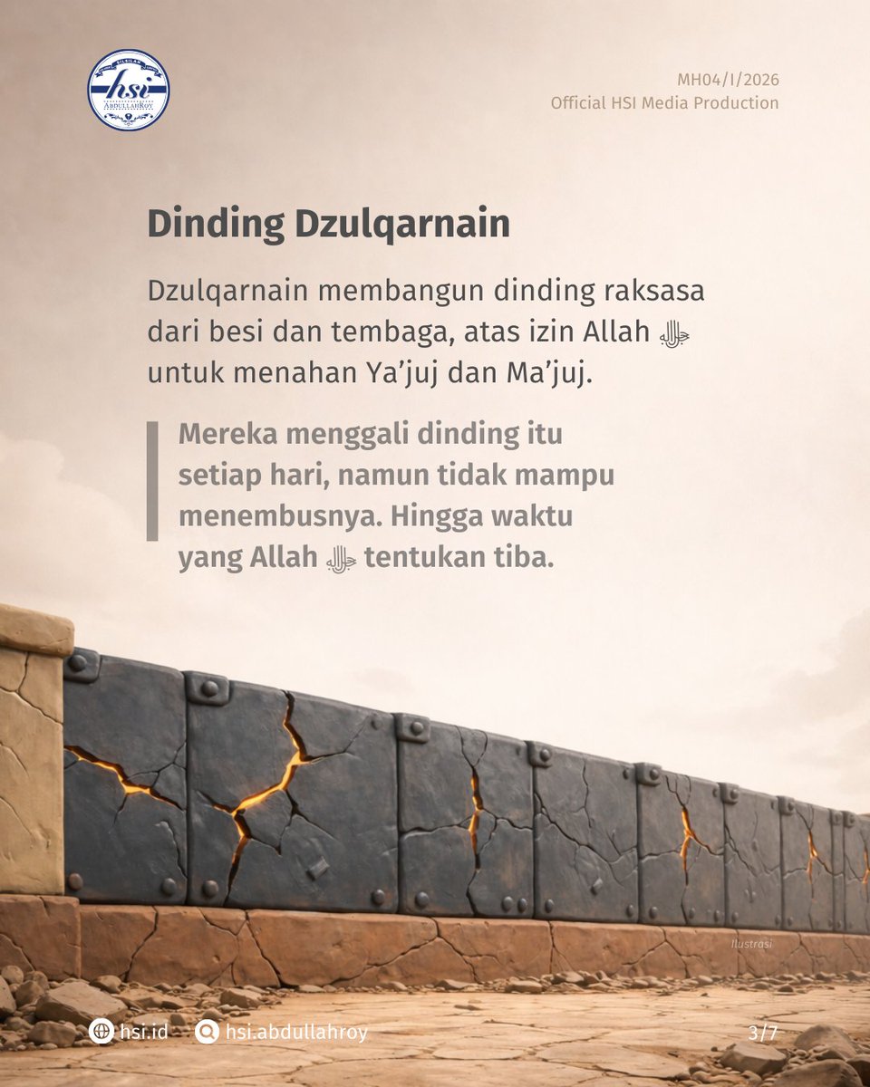 hsiabdullahroy's tweet photo. Ya’juj dan Ma’juj bukan dongeng.
Mereka adalah tanda besar kiamat yang pasti terjadi. Ketika mereka keluar, manusia tak memiliki daya. Tak ada benteng, tak ada senjata. Hanya iman dan perlindungan Allah ﷻ yang menyelamatkannya. https://t.co/n8FM8Tut9j