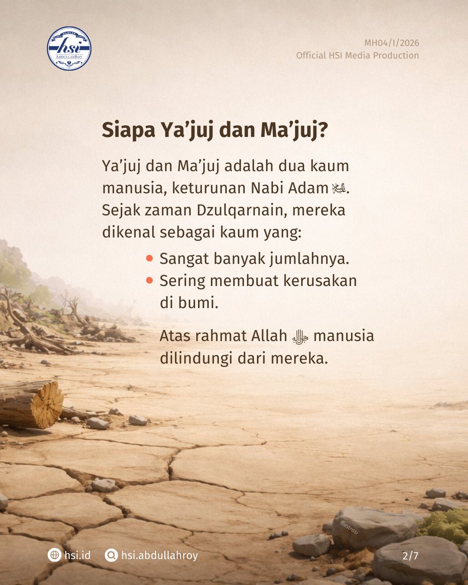 hsiabdullahroy's tweet photo. Ya’juj dan Ma’juj bukan dongeng.
Mereka adalah tanda besar kiamat yang pasti terjadi. Ketika mereka keluar, manusia tak memiliki daya. Tak ada benteng, tak ada senjata. Hanya iman dan perlindungan Allah ﷻ yang menyelamatkannya. https://t.co/n8FM8Tut9j