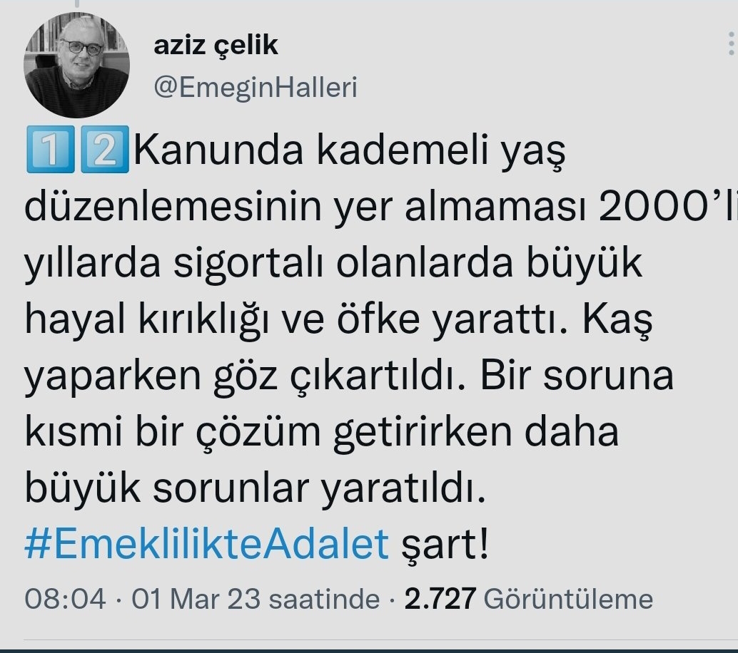 Tüm SGK uzmanları , 1999-2008 olarak kademeli emeklilik şart diyor. 

#KademeyiÇözünArtık