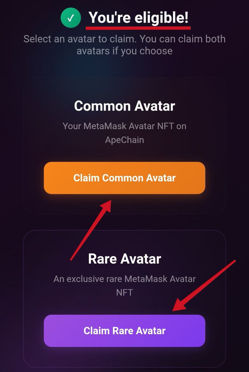 hamzahweb3's tweet image. 🦊 MetaMask Airdrop, Exclusive NFT Avatars on ApeChain 🔥

MetaMask Rewards users can now claim exclusive NFT avatars on ApeChain. Quick steps below ⬇️

 How to Check &amp;amp; Claim ❓
• Open MetaMask mobile app
• Go to Rewards section
• Tap Exclusive Otherside Avatar
• Click Access