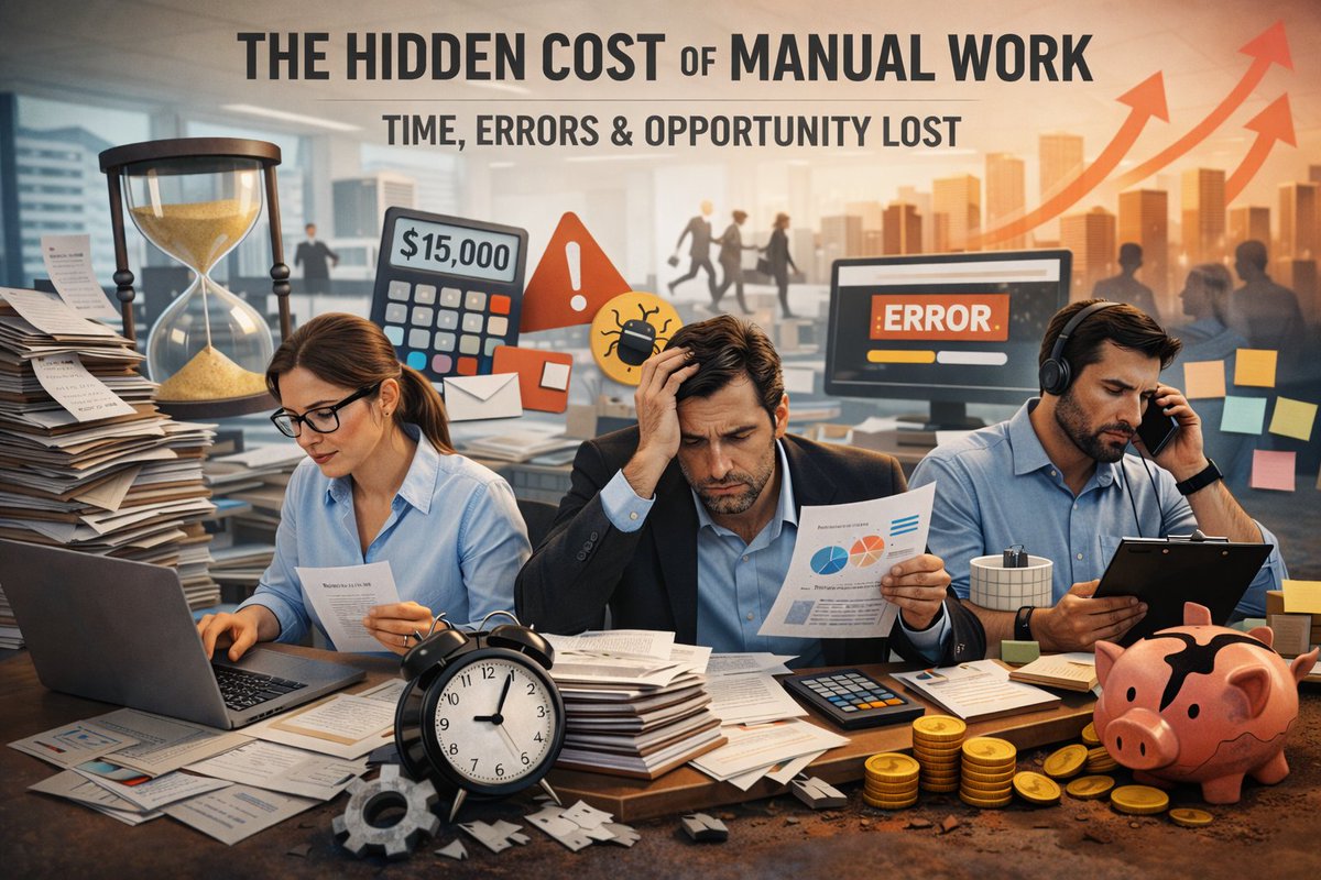 CloudFinch's tweet photo. A “10-minute task” done every day costs ~40 hours a year.

Now multiply that by:
• people
• processes
• years

That’s how manual work quietly kills leverage.

If scaling feels harder than it should, this is why 👇
https://t.co/xaBvJ3Rlgo https://t.co/9UOxOUEx6u